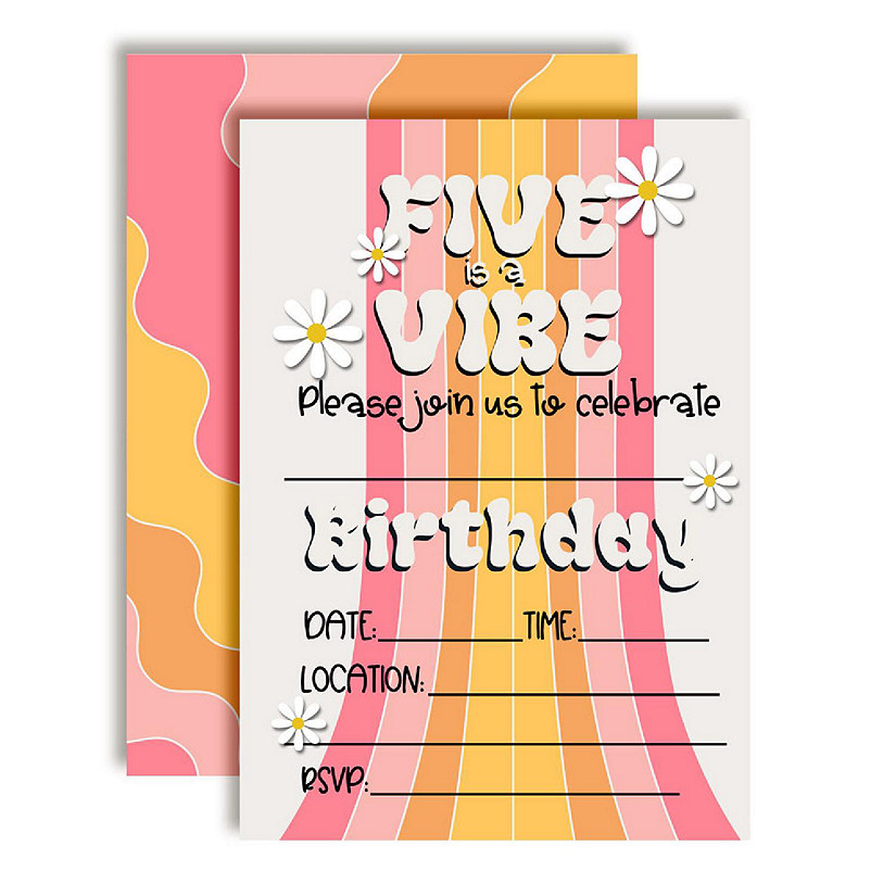 AmandaCreation Five is a Vibe Birthday Invites 40pc. Image