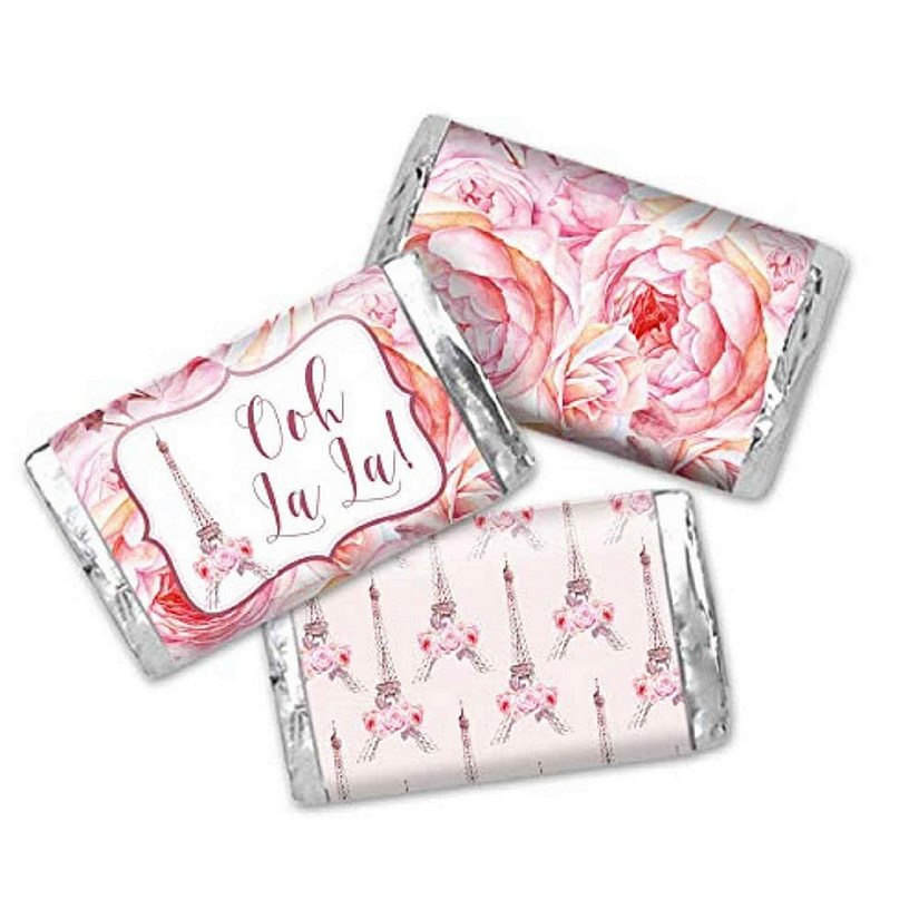 AmandaCreation Floral Paris Mini Candybar Wrappers 45pc. Image