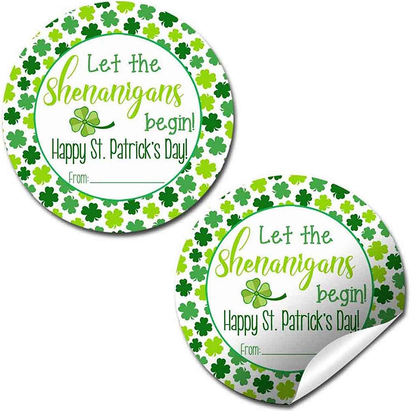 AmandaCreation Four Leaf Clover St. Patrick's Day Envelope Seal 40pcs. Image