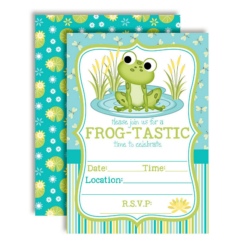 AmandaCreation Frog Pond Boy Birthday Invites 40pc. Image