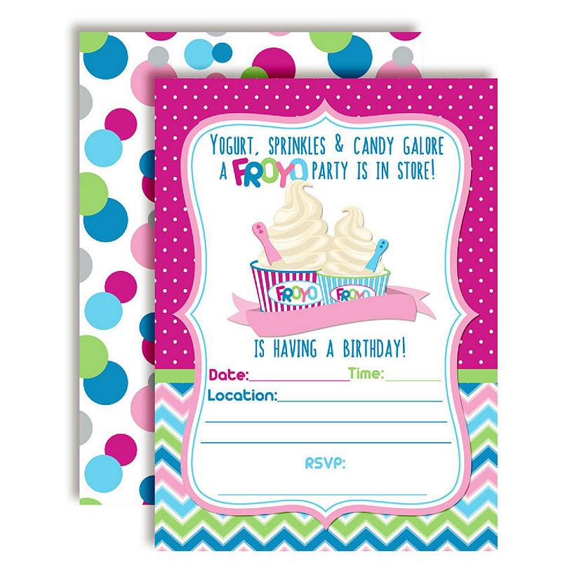 AmandaCreation Froyo Boy Birthday Invites 40pc. Image