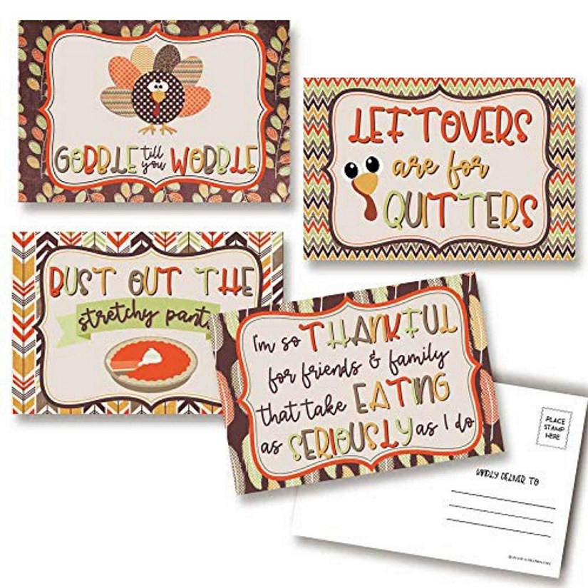 AmandaCreation Fun &amp; Silly Thanksgiving Postcards 20pc. Image