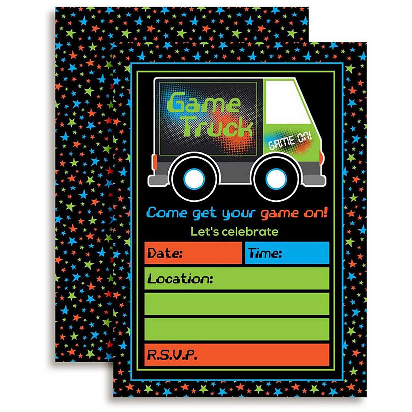 AmandaCreation Game Truck Invites 40pc. Image