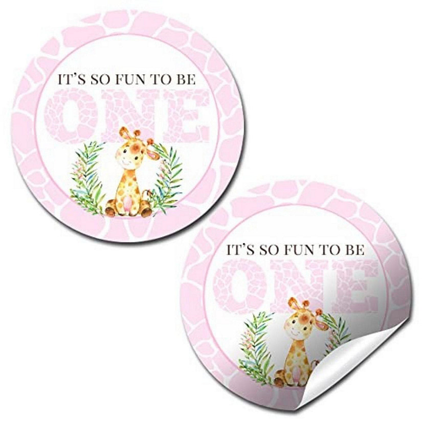 AmandaCreation Giraffe 1st Birthday Envelope Seals 40pc. Image