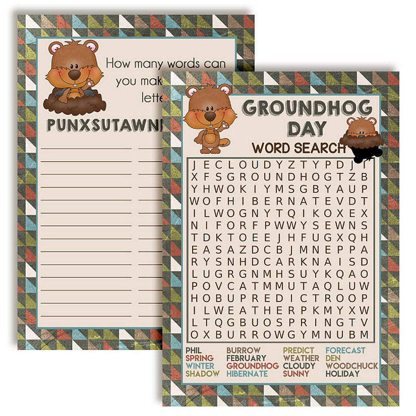 AmandaCreation Groundhog Day Word Search 10pc. Image
