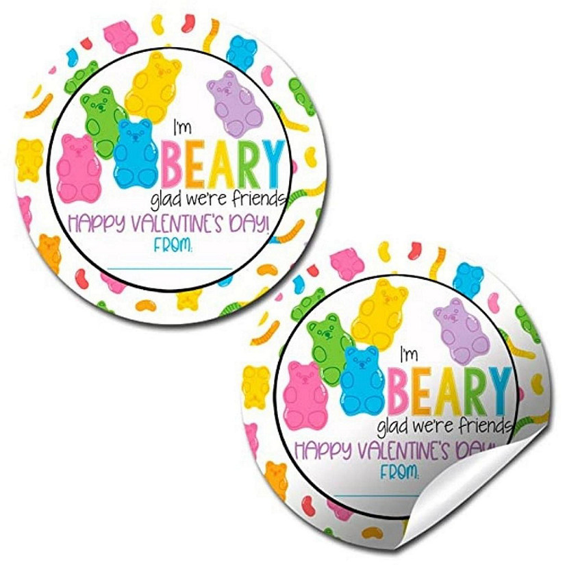 AmandaCreation Gummy Bears Valentine Envelope Seals 40pc. Image
