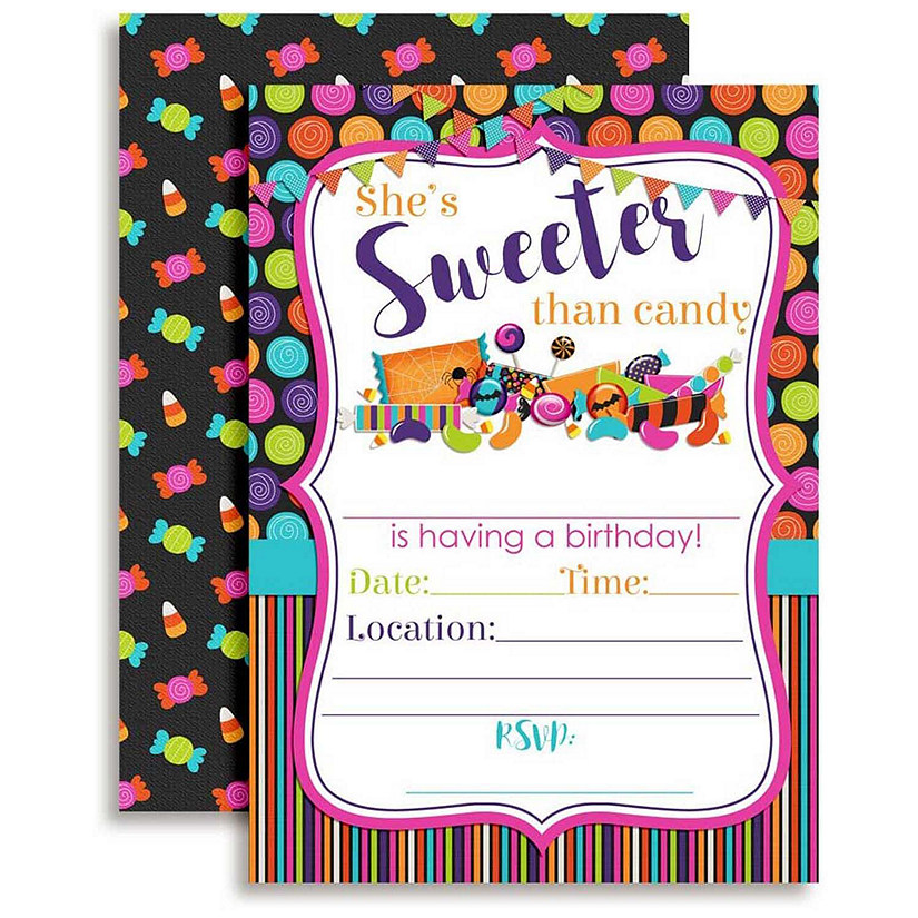AmandaCreation Halloween Candy Invites 40pc. Image