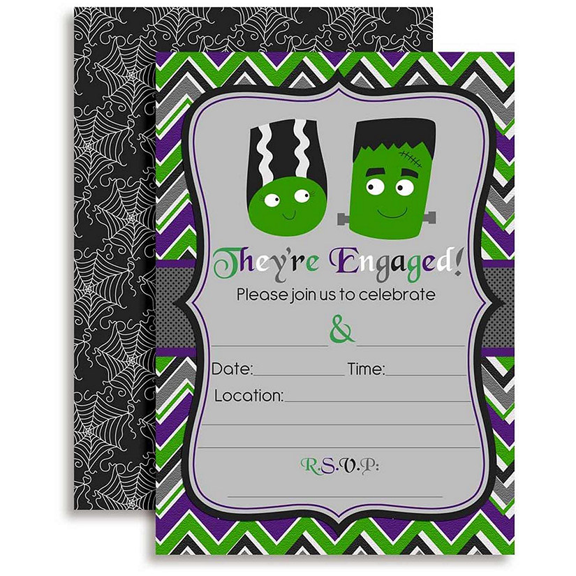 AmandaCreation Halloween Frankenstein Engagement Invites 40pc. Image