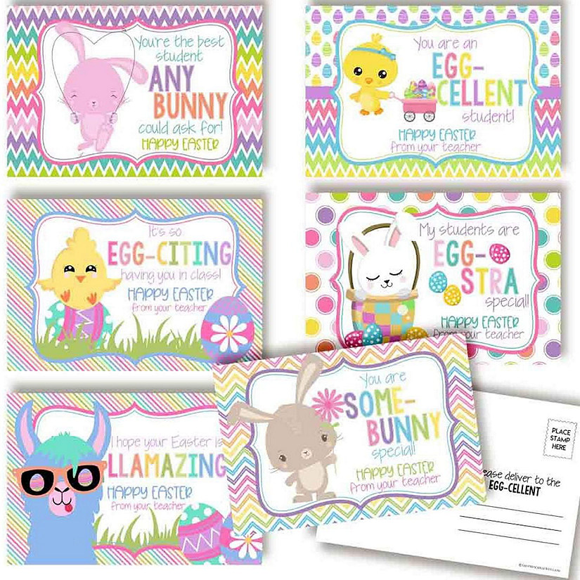 AmandaCreation Happy Easter 1 Teacher Postcards 30pc. Image