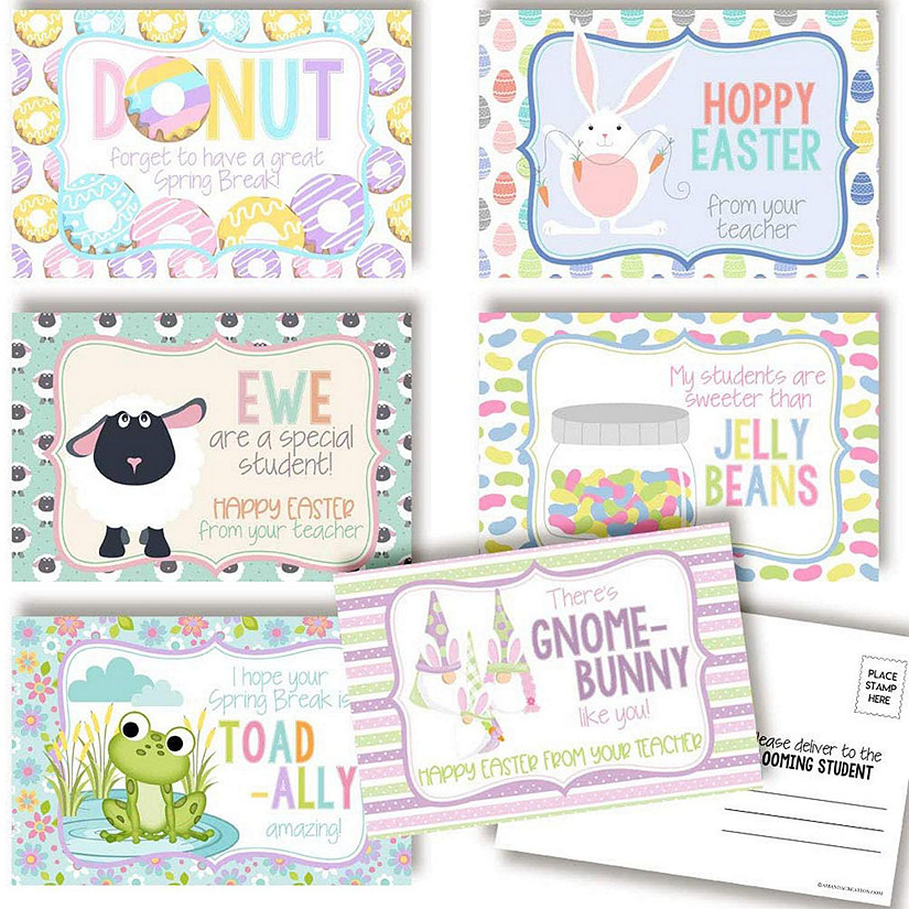 AmandaCreation Happy Easter 2 Teacher Postcards 30pc. Image