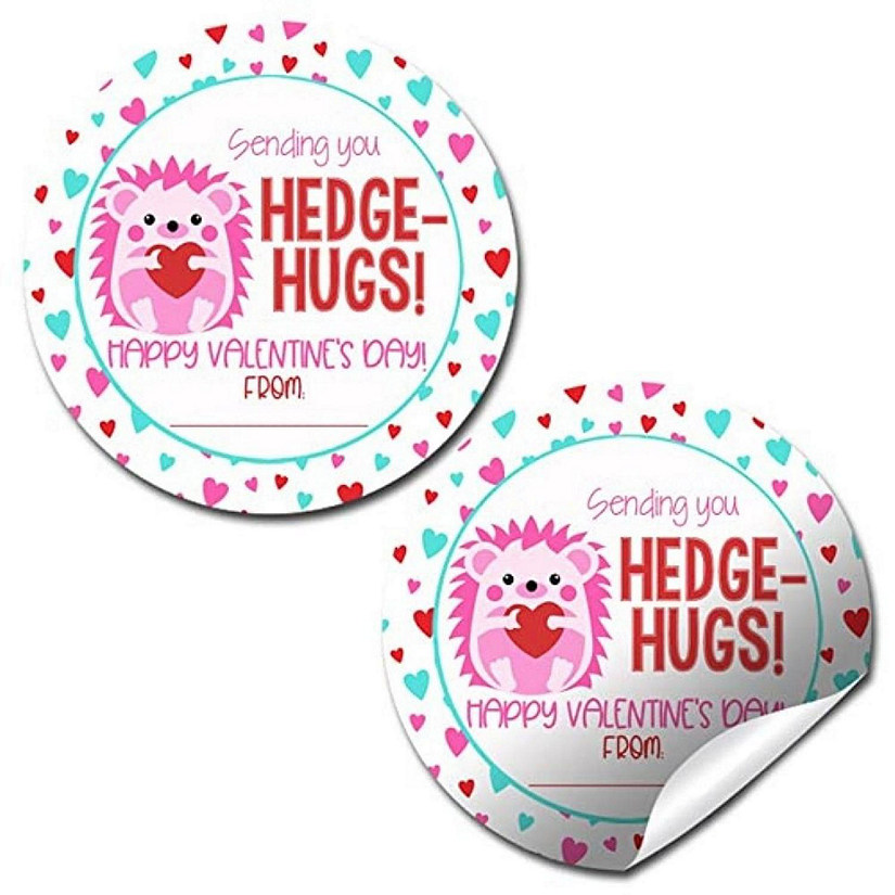AmandaCreation Hedgehog Valentine Envelope Seals 40pc. Image