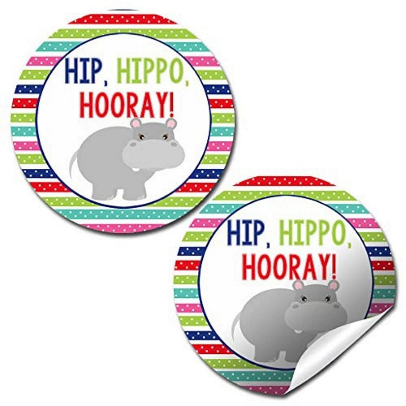 AmandaCreation Hip Hippo Hooray Envelope Seals 40pc. Image