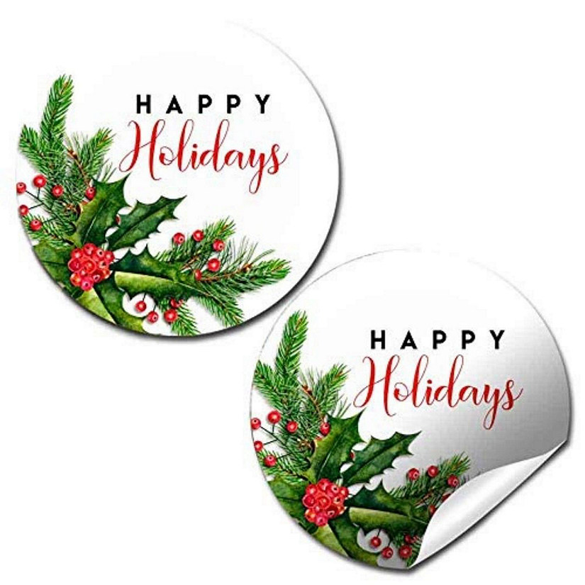 AmandaCreation Holly and Pine Envelope Seals 40pc. Image
