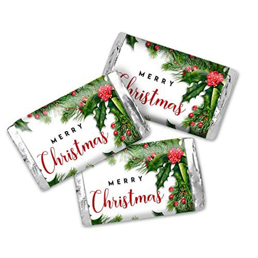 AmandaCreation Holly and Pine Mini Candybar Wrappers 45pcs. Image