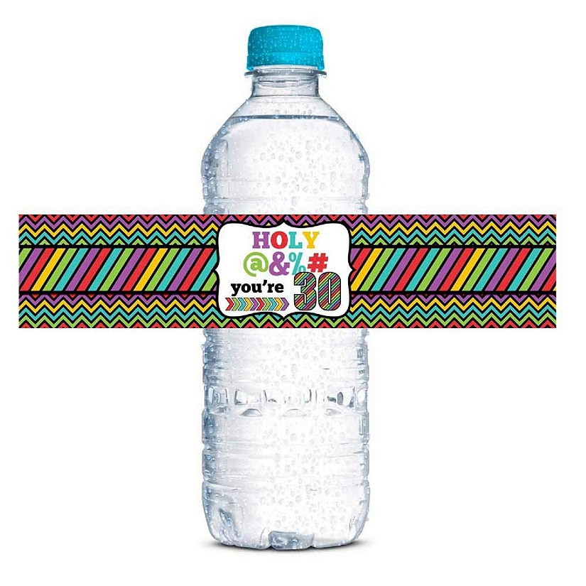 AmandaCreation Holy @%# 30th Water Bottle Wrappers 20pc. Image