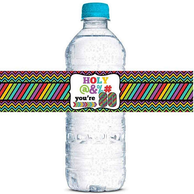 AmandaCreation Holy @%# 80th Water Bottle Wrappers 20pc. Image