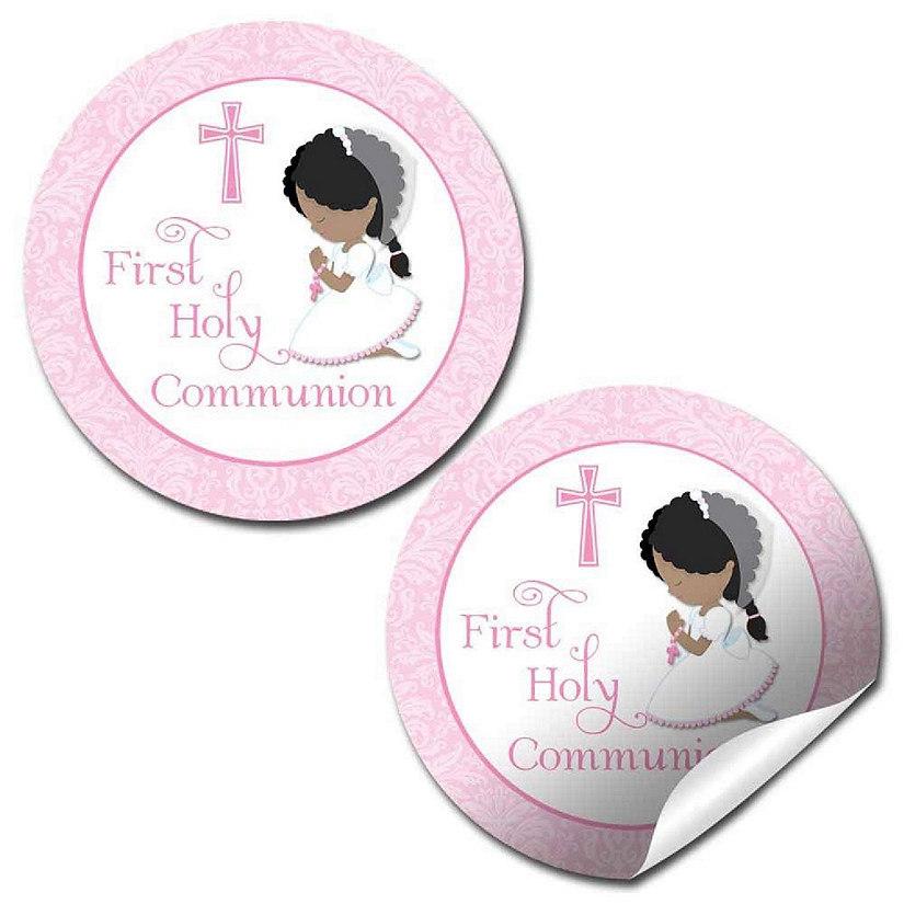 AmandaCreation Holy Communion Pink (dark) Envelope Seals 40pc. Image