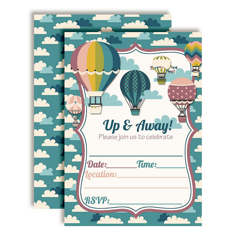 AmandaCreation Hot Air Balloon Invites 40pc. Image