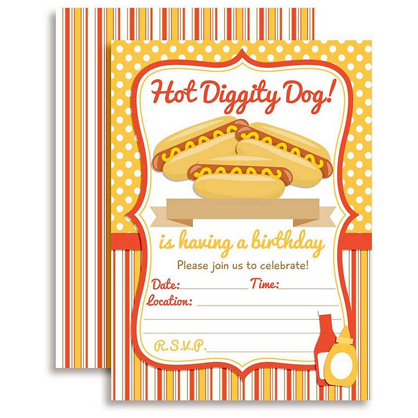 AmandaCreation Hot Dog Invites 40pc. Image
