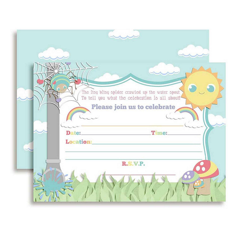 AmandaCreation Itsy Bitsy Spider Invites 40pc. Image