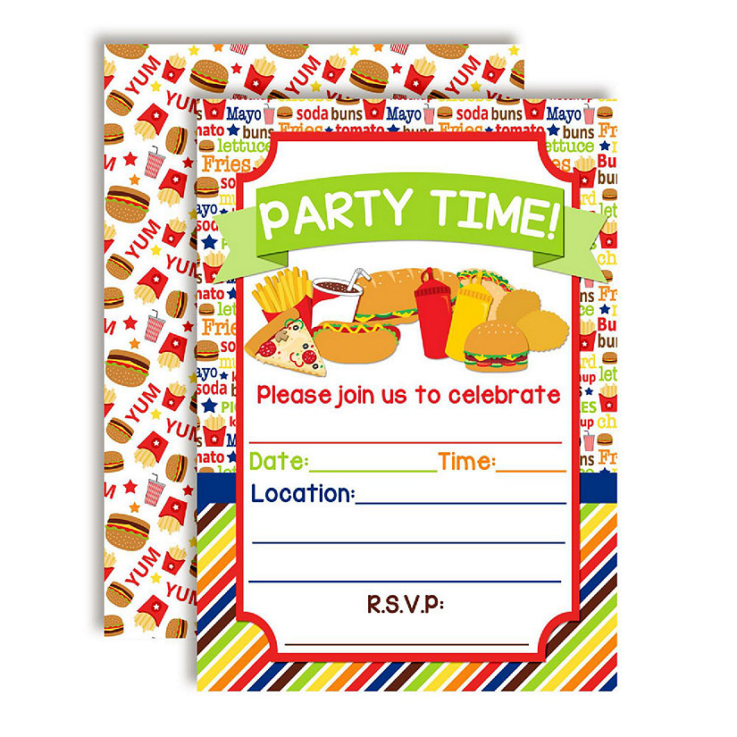 AmandaCreation Junk Food Invites 40pc. Image