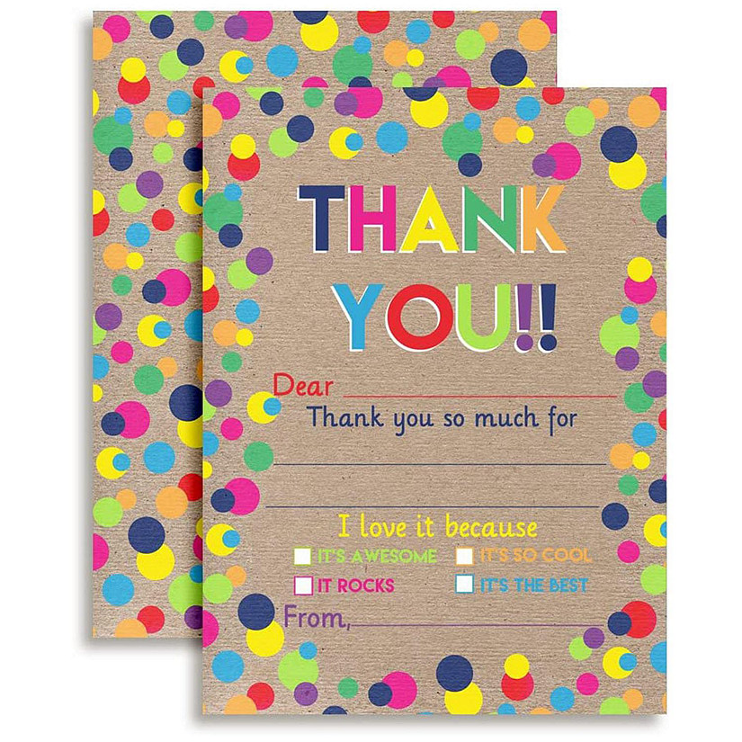 AmandaCreation Karft Polka Dot Thank You 20pc. Image