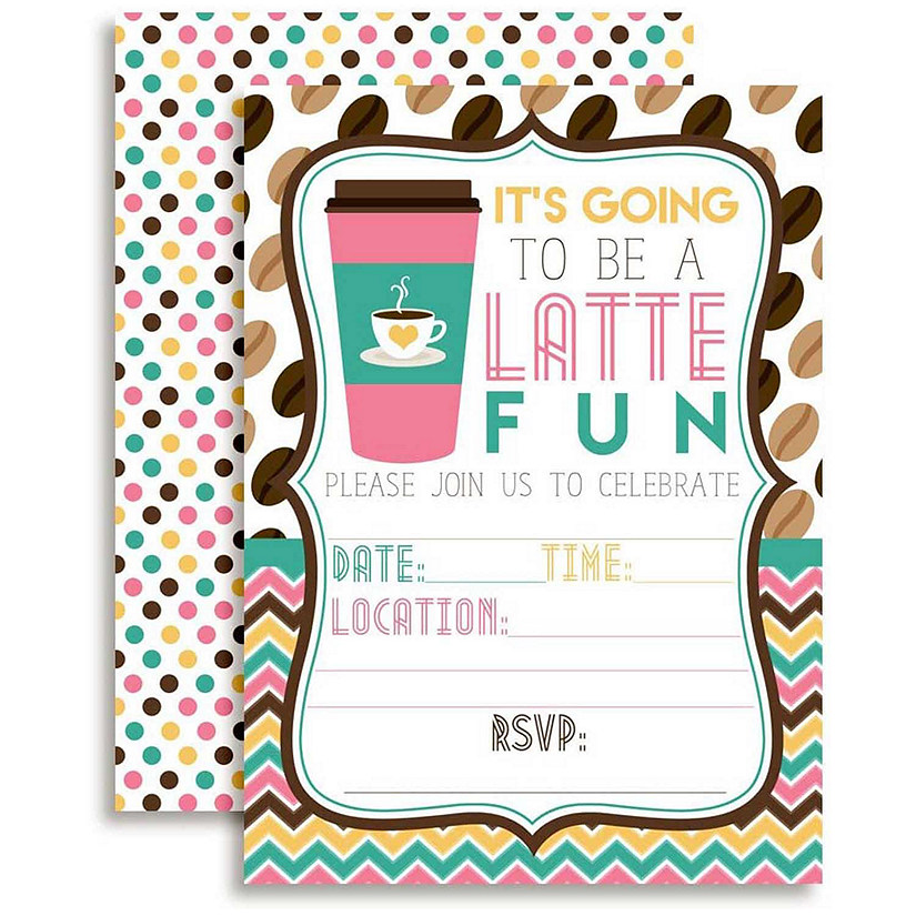 AmandaCreation Latte Fun Girl Invites 40pc. Image