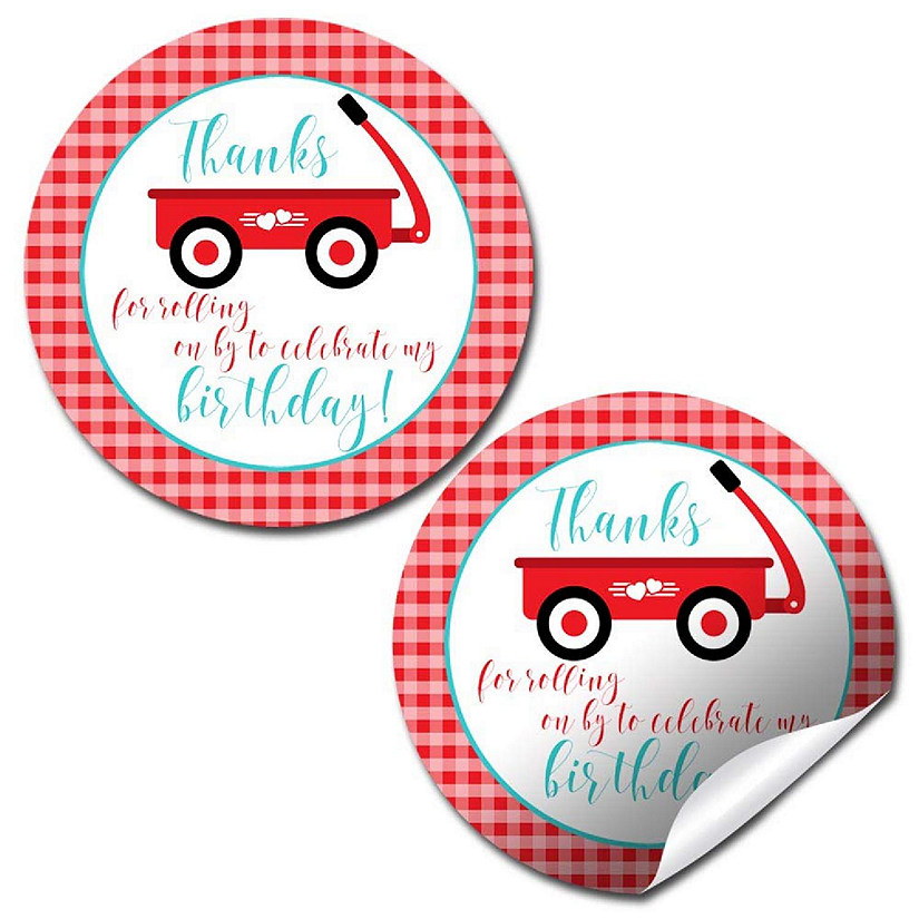AmandaCreation Little Red Wagon Envelope Seals 40pc. Image