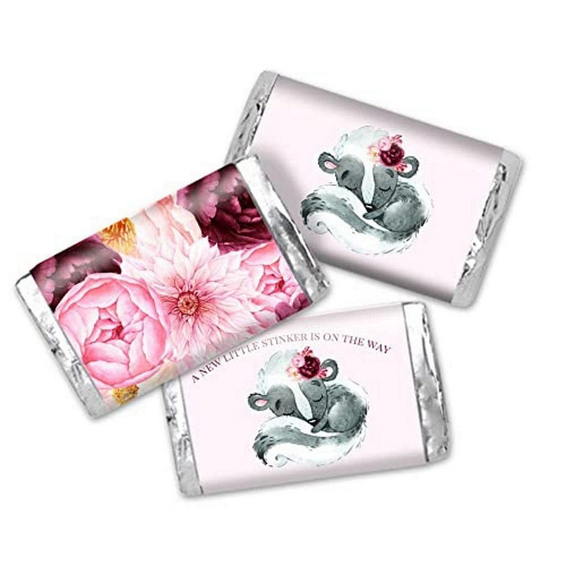 AmandaCreation Little Stinker Pink Mini Candybar Wrappers 45pc. Image