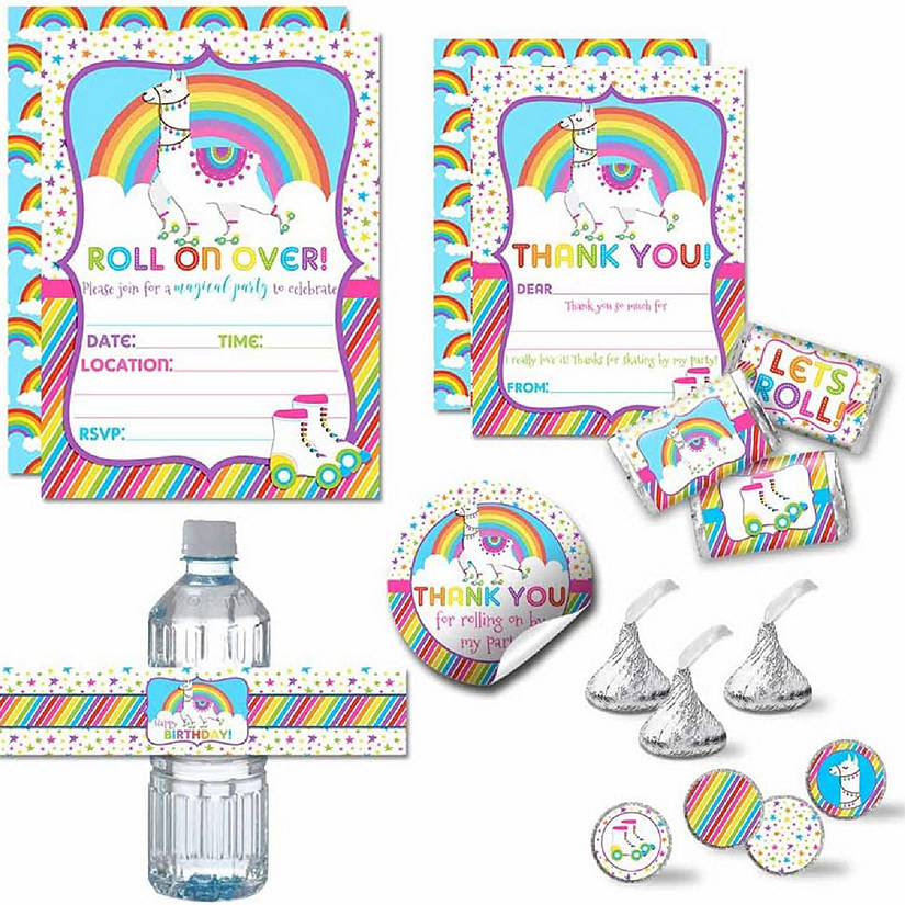 AmandaCreation Llama Rollerskating Birthday Bundle 321pc. Image