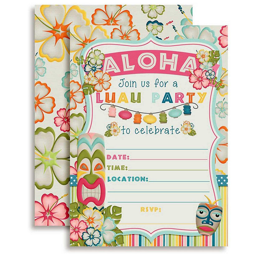AmandaCreation Luau Party Invites 40pc. Image