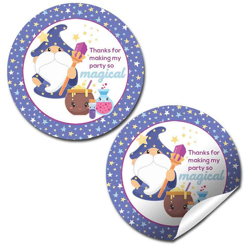 AmandaCreation Magical Cute Wizard Envelope Seals 40pc. Image