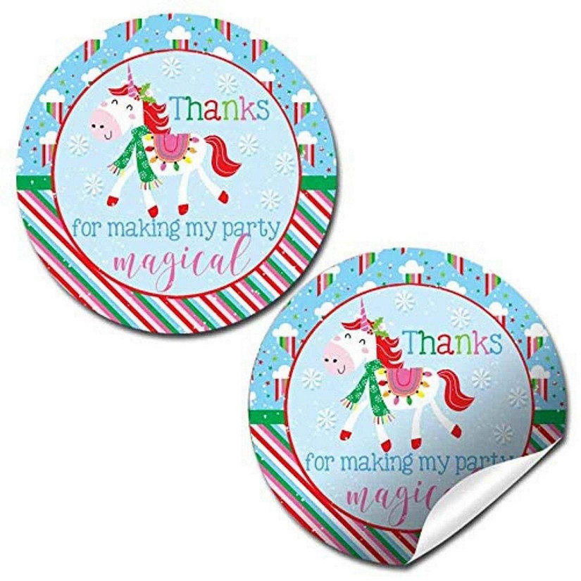 AmandaCreation Magical Unicorn Christmas Envelope Seals 40pc. Image
