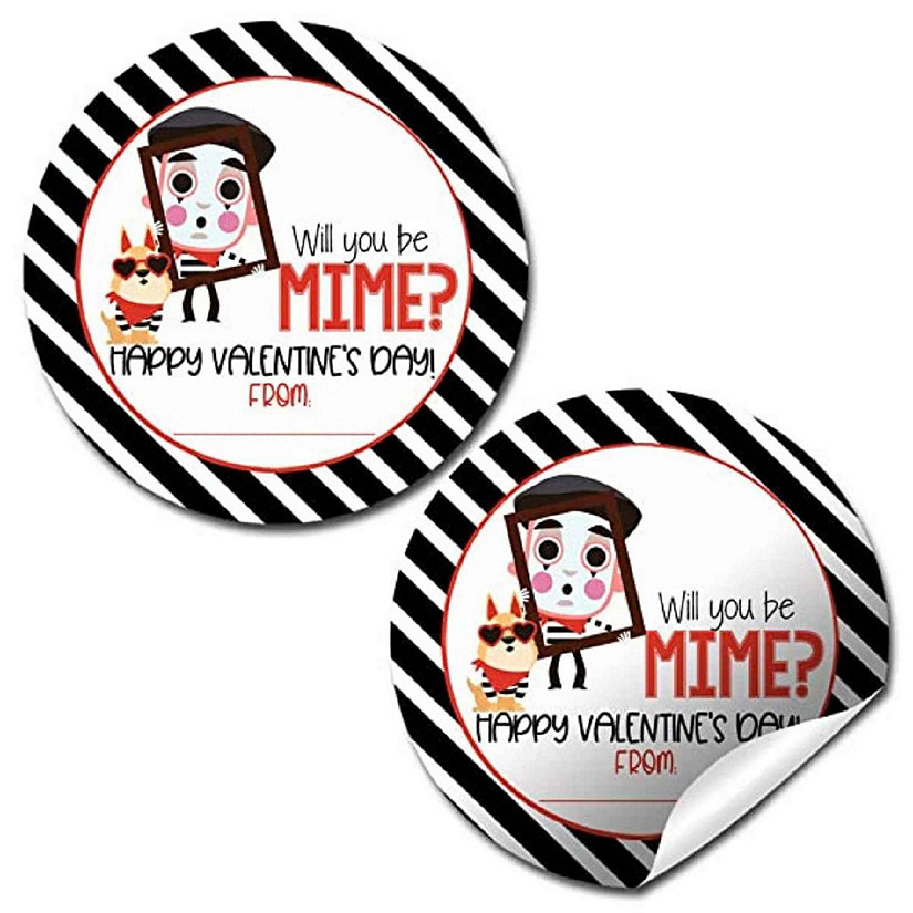 AmandaCreation Mime Valentine Envelope Seals 40pc. Image
