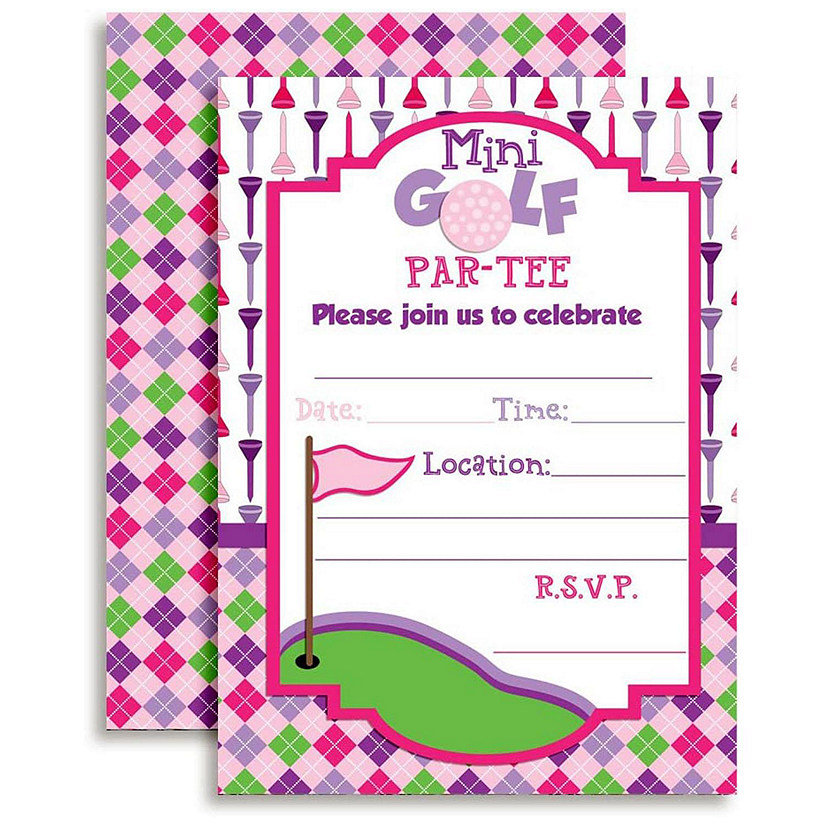 AmandaCreation Mini Golf Girl Invites 40pc. Image