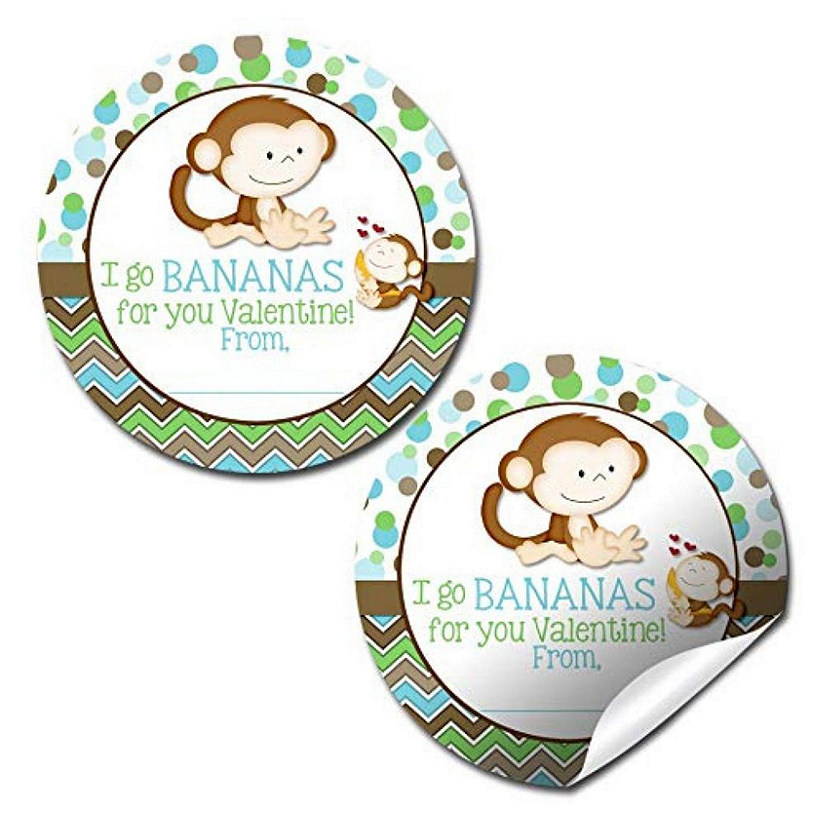 AmandaCreation Monkey Blue Envelope Seals 40pc. Image