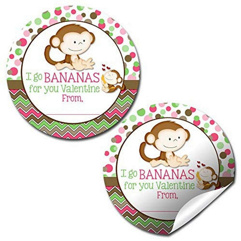 AmandaCreation Monkey Pink Envelope Seals 40pc. Image