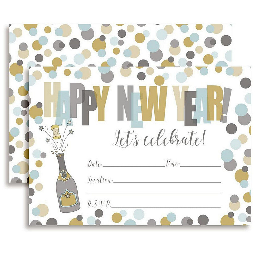 AmandaCreation New Year Confetti Invites 40pc. Image