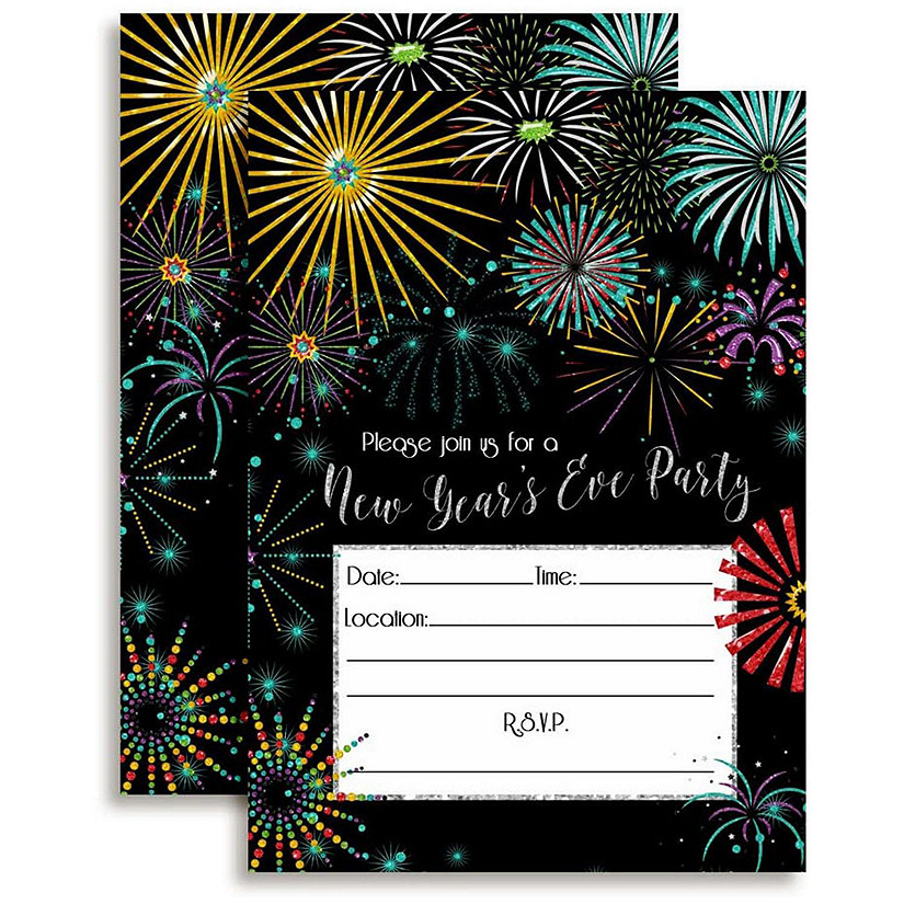 AmandaCreation New Year Fireworks Invites 40pc. Image