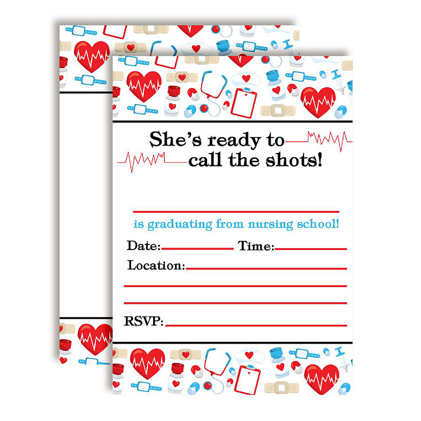 AmandaCreation Nursing Graduation Invites 40pc. Image
