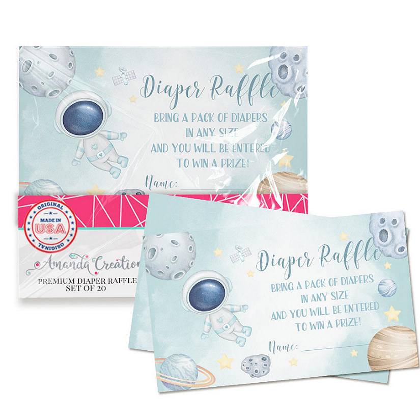 AmandaCreation Outer Space Diaper Raffle Tickets 20pc. Image