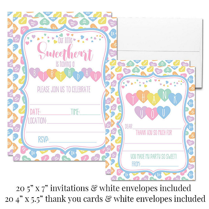 AmandaCreation Pastel Candy Hearts Party Bundle 381pc. Image