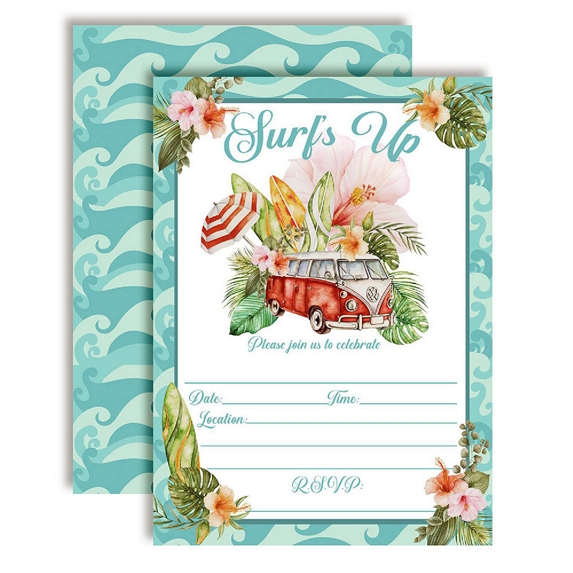 AmandaCreation Perfect Wave Birthday Invites 40pc. Image