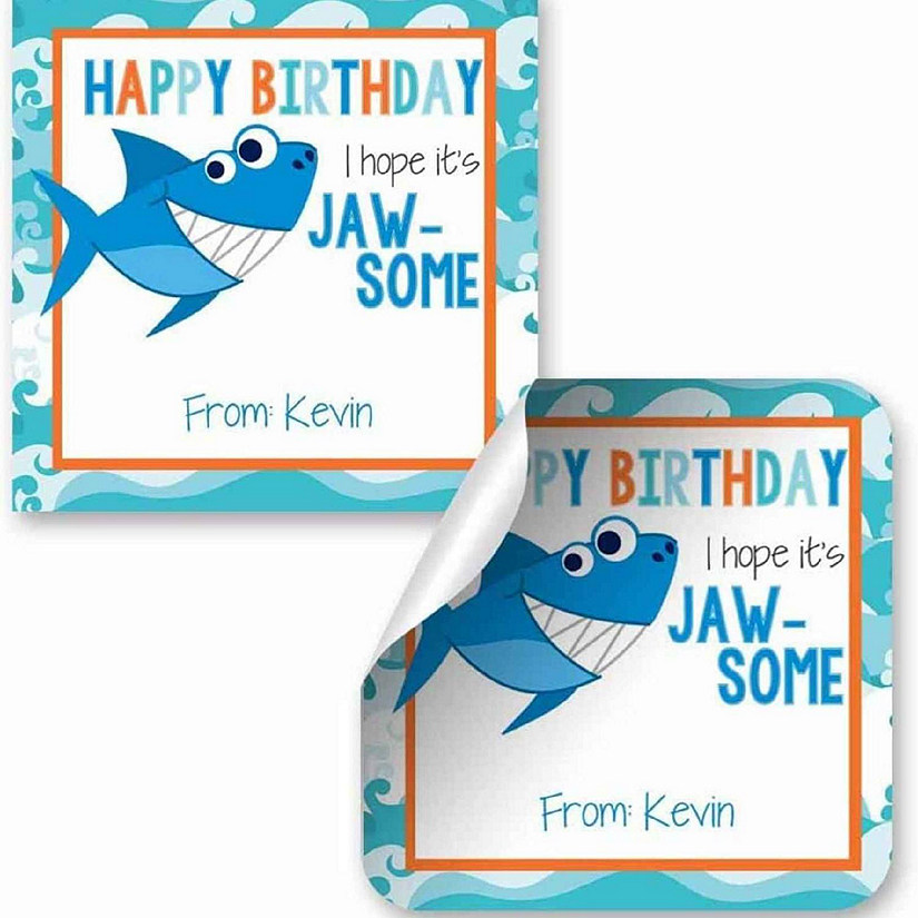 AmandaCreation Personalized JAW-Some Gift Tag Stickers 24pc. Image