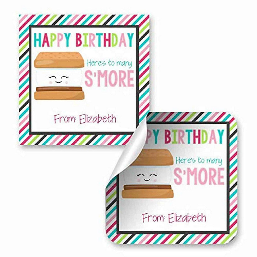 AmandaCreation Personalized Many S'more Gift Tag Stickers 24pc. Image