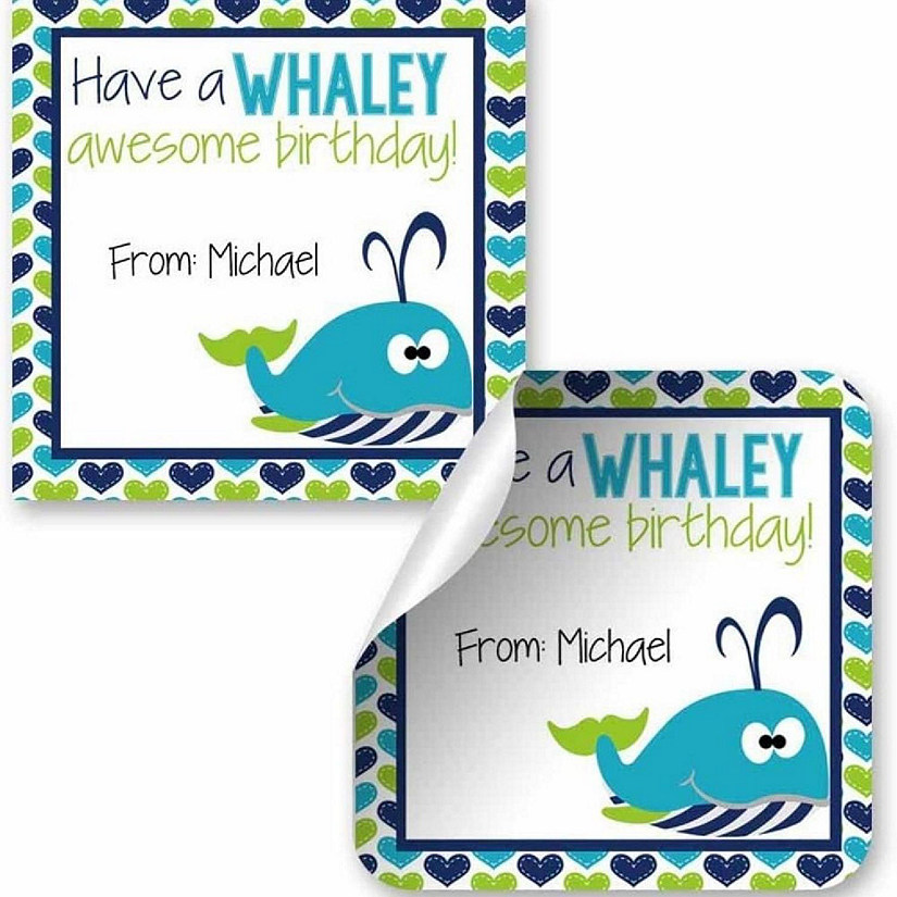 AmandaCreation Personalized Whaley Awesome Gift Tag Stickers 24pc. Image
