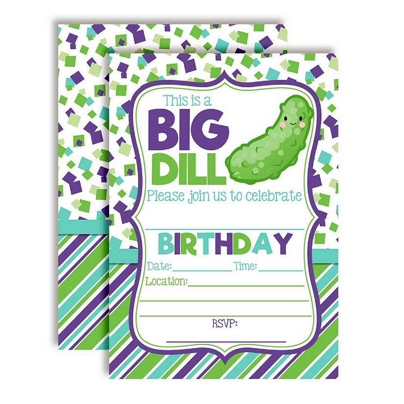 AmandaCreation Pickle Birthday Invites 40pc. Image
