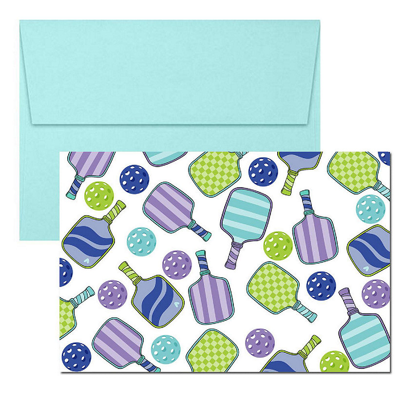 AmandaCreation Pickleball Themed Blank Folded Greeting Card 2pc. Image