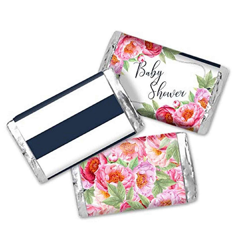 AmandaCreation Pink and Navy Mini Candybar Wrappers 45pc. Image
