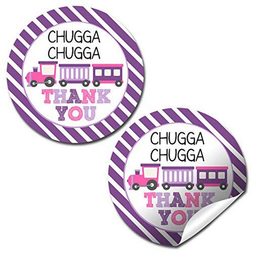 AmandaCreation Pink and Purple Train Envelope Seals 40pc. Image